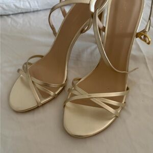 Stuart Weitzman Gold Strappy Heels